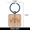 Elegant Candle Chandelier Engraved Wood Square Keychain Tag Charm